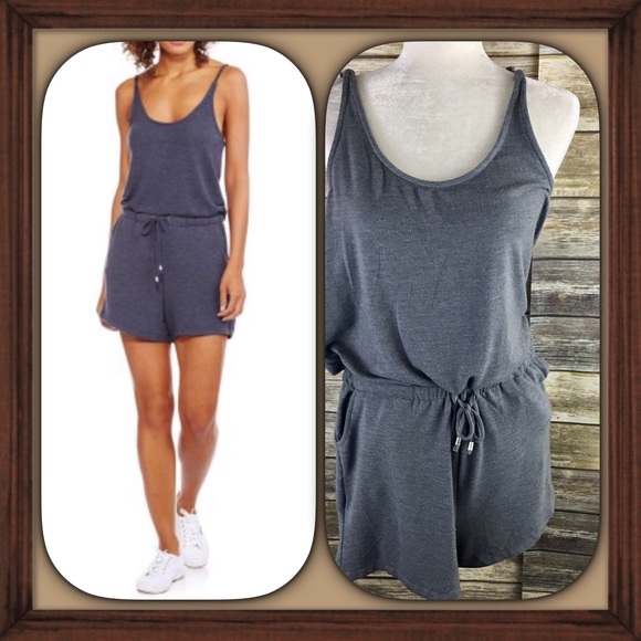 Thyme & Honey Pants - Thyme & Honey Gray Draw String Romper NWT Size XL